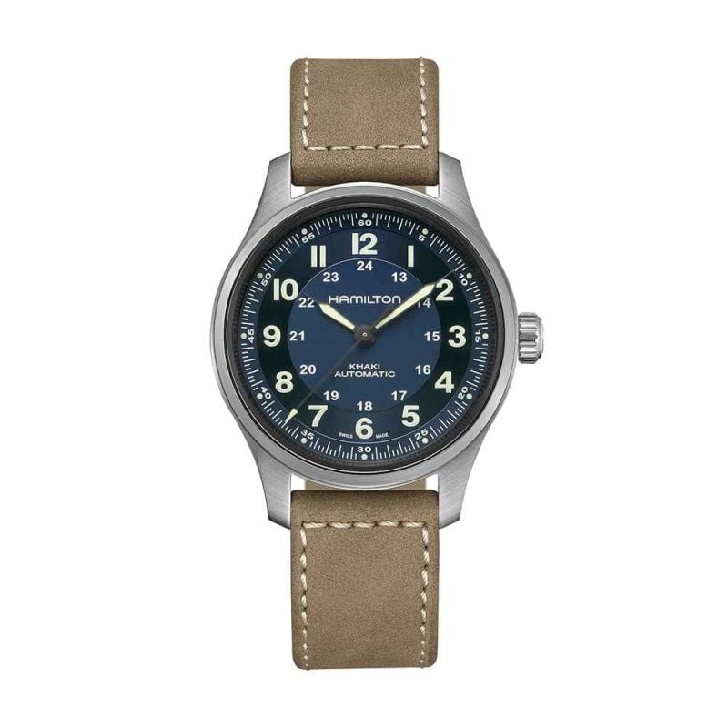Hamilton Khaki Field Titanium Auto 42 Blue AMJ Watches