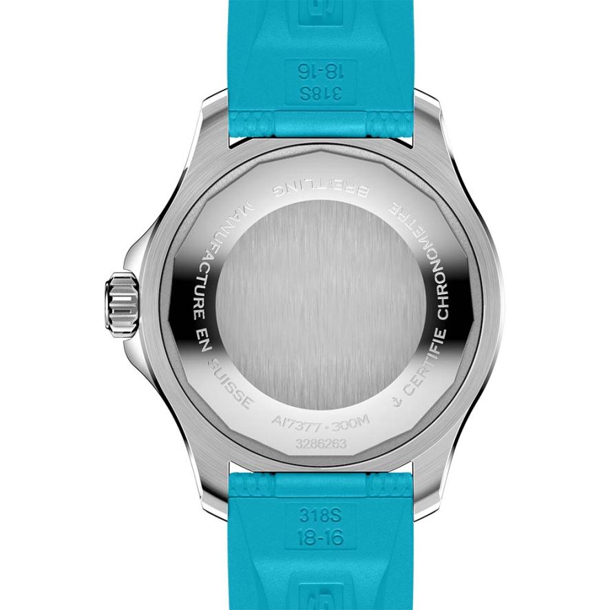 Breitling Superocean Automatic 36 Turquoise Dial Silver Steel Strap Watch for Men - A17377211C1A1