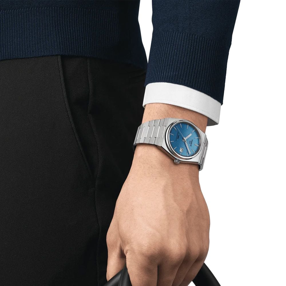 TISSOT PRX アイスブルー 40mm Tissot PRX Powermatic 80 40mm Ice Blue Chameleon | AMJ Watches