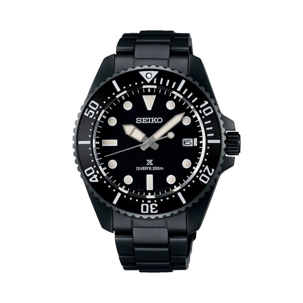 Seiko Prospex Solar Diver's in All Black | AMJ Watches