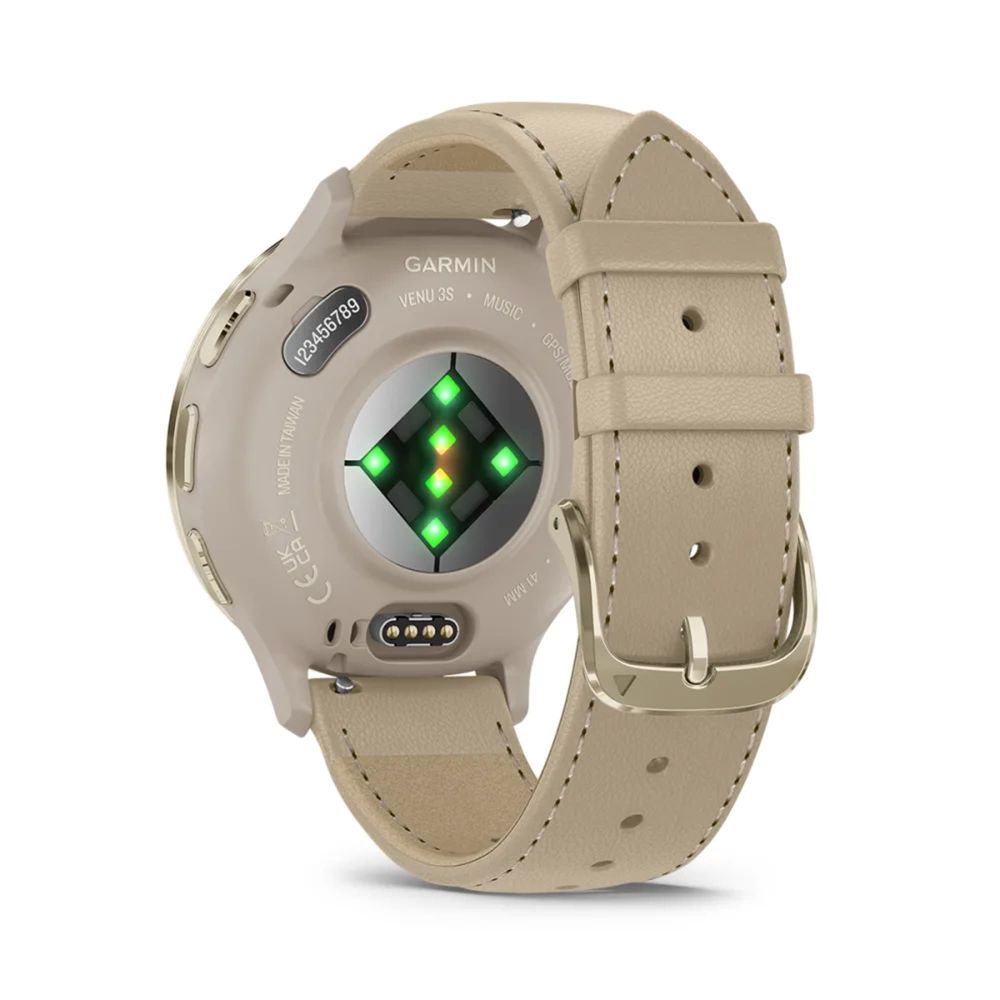 時計 GARMIN Venu 3S French Gray/Cream Gold Garmin Venu® 3S - Soft gold stainless steel bezel with