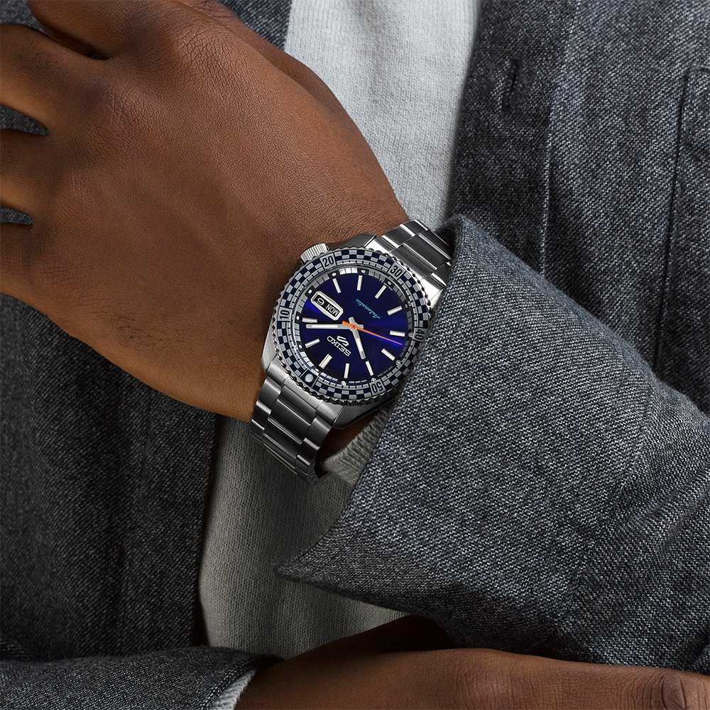 Seiko 5 Sports Petrol Blue 'Checker Flag' Special Edition | AMJ