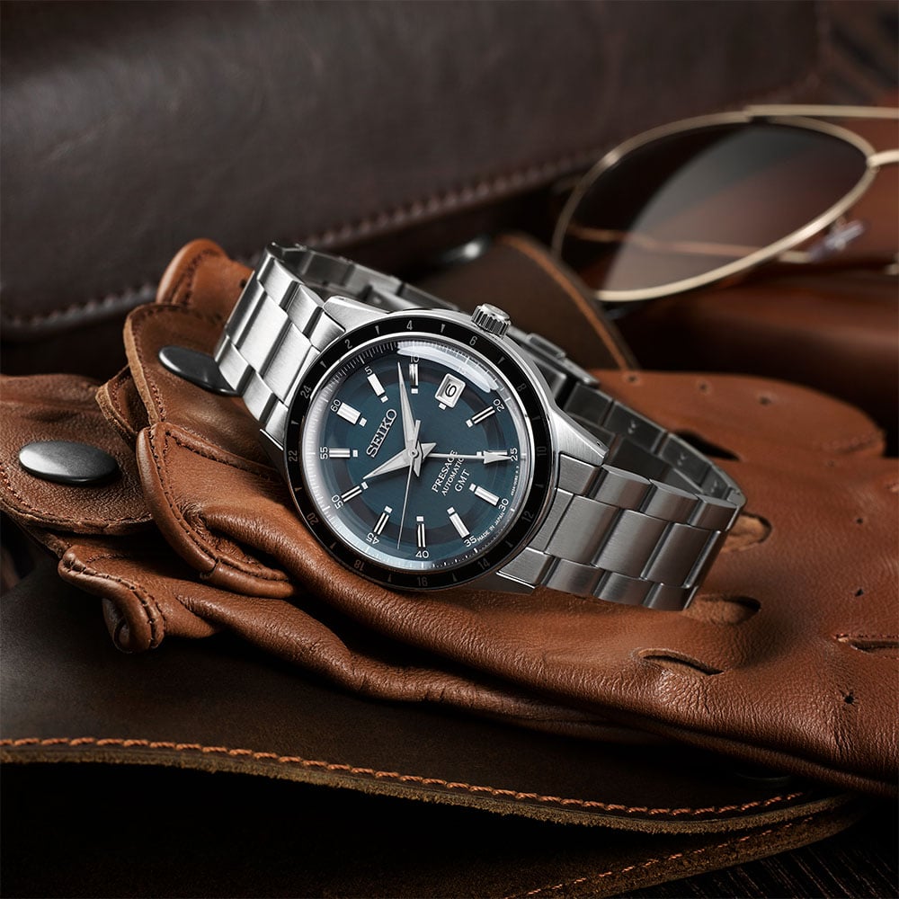 JUSTIC JP54改 ｻﾃﾝ　#7-PW+青ｿｹｯﾄ Seiko Presage Sharp Edged Series GMT Limited Edition | Seiko