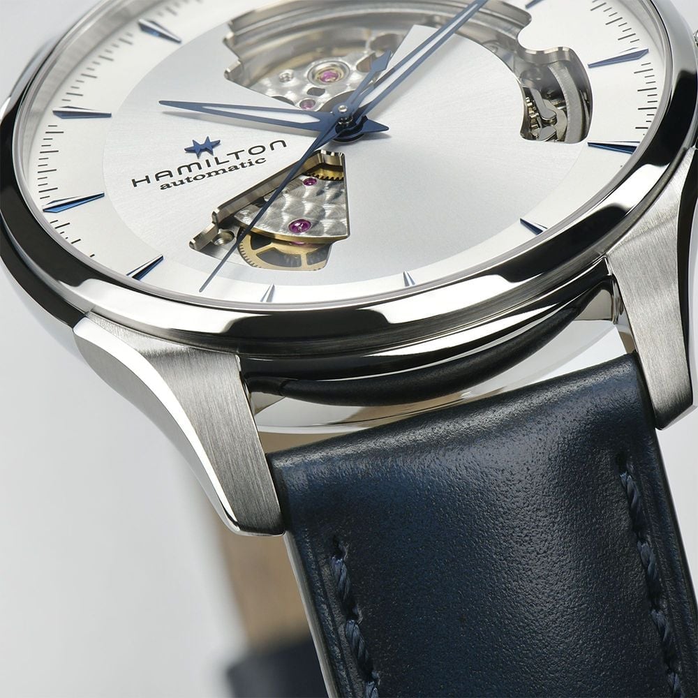 Hamilton Jazzmaster Open Heart Auto Silver Leather | AMJ Watches