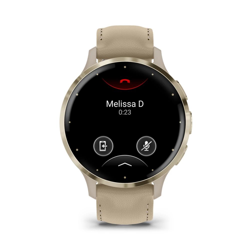 Garmin Venu® 3S Soft gold stainless steel bezel with French grey