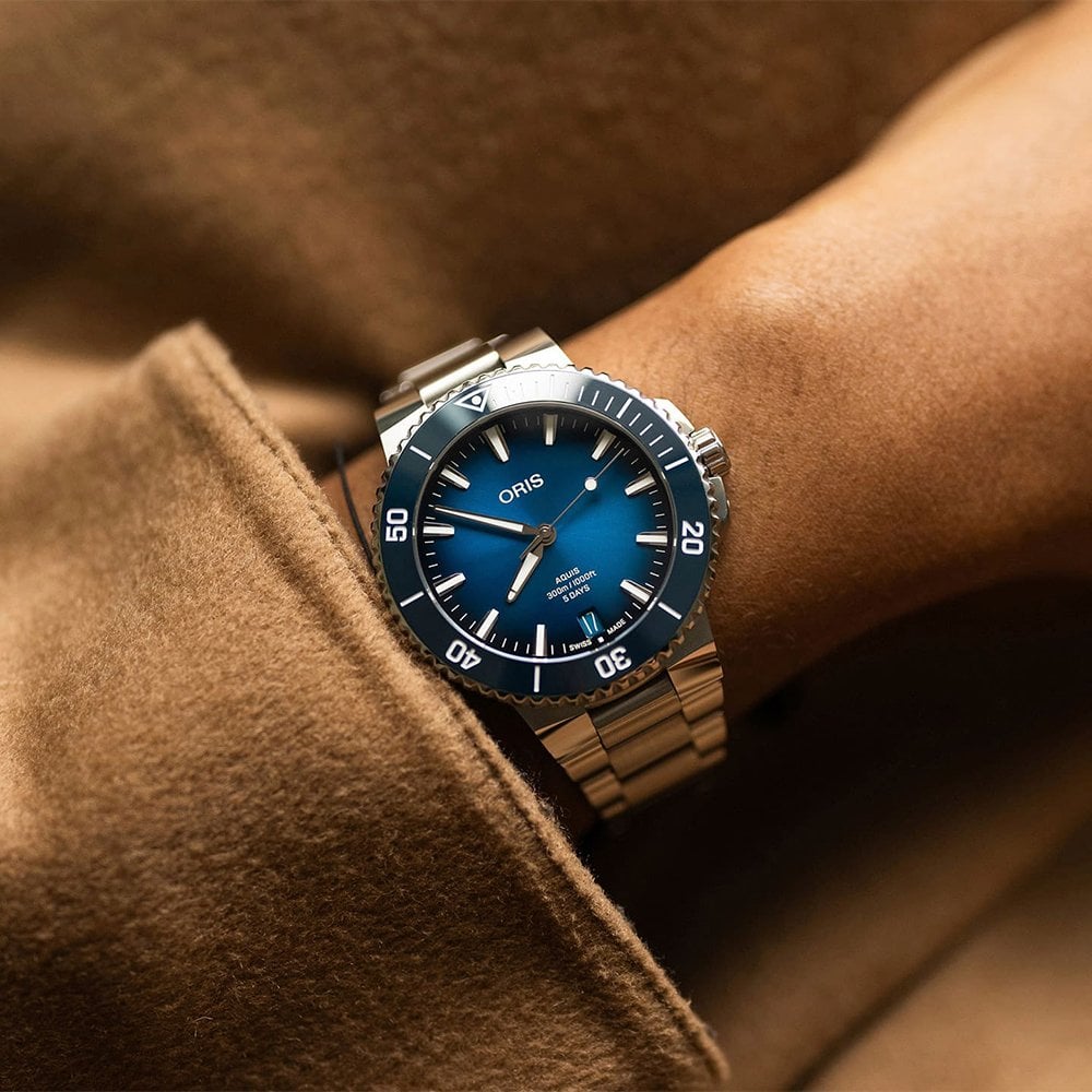 Blue Dial Oris Calibre 400 Aquis Oris Aquis Date Calibre 400 Blue