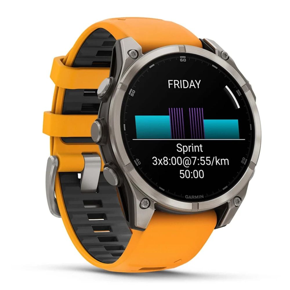 Garmin fēnix® AMOLED Sapphire, Titanium with Spark orange