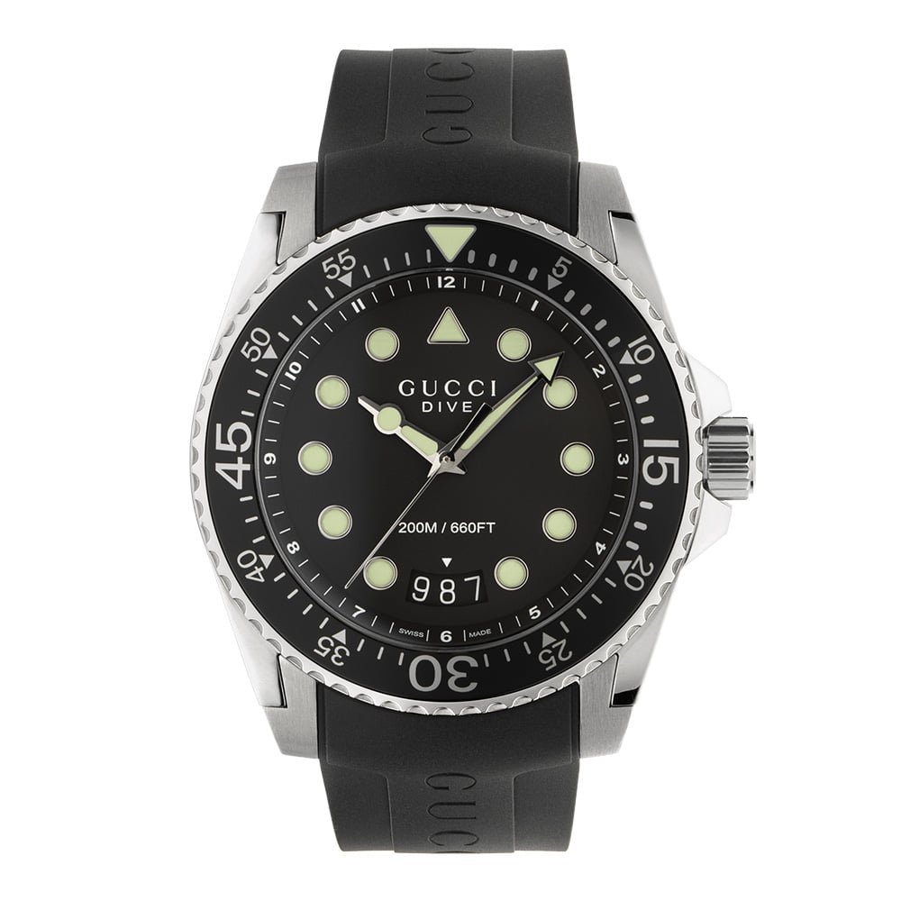 Gucci Dive 45mm Quartz Rubber | AMJ Watches