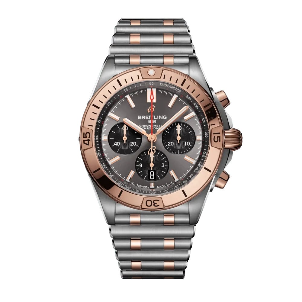 Breitling Chronomat B01 42 Anthracite Steel Rose Gold AMJ Watches
